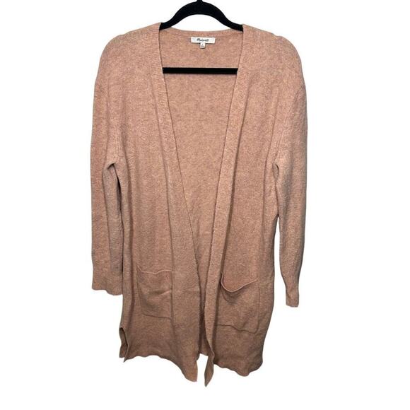 Madewell Kent Cardigan Sweater Coziest Yarn in Heather Carnation - Picture 2 of 6